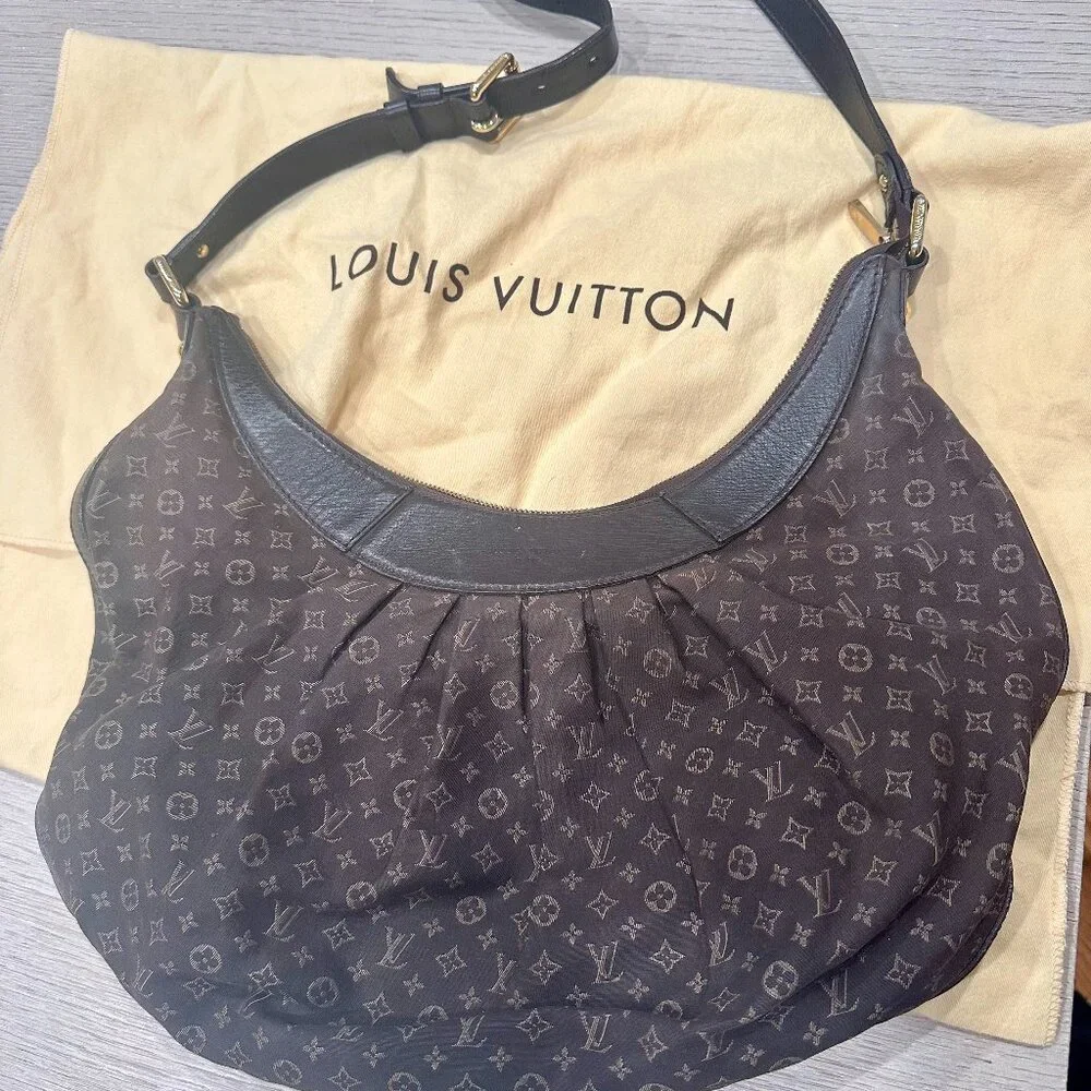 Louis Vuitton Hobo Croissant Moon Sling Bag - Brown Monogram Logo Cross Body - Picture 2 of 10
